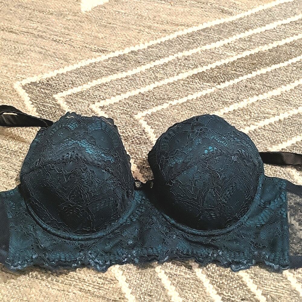 New Coquette Whimsigoth Peacock Lace Fairy Balconette Cutout Bra